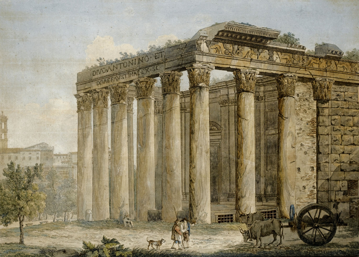 Franz Kaiserman, Temple d'Antonin et Faustine, forum romain